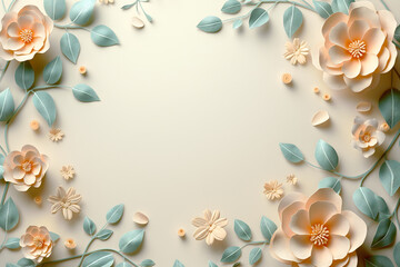 Fototapeta premium Vector Flowers in Soft Pastel light Colors Background