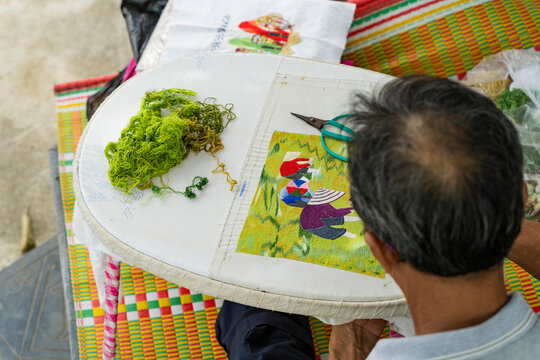 Traditional Vietnamese embroidery showcasing cultural art