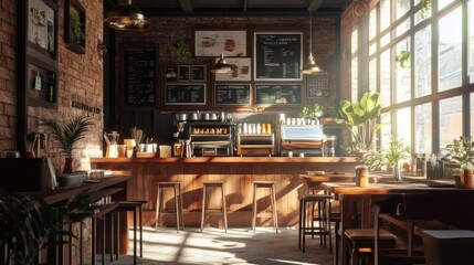high-resolution, ultra-realistic, 4K, cinematic image of a coffeshop