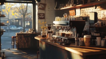 high-resolution, ultra-realistic, 4K, cinematic image of a coffeshop 