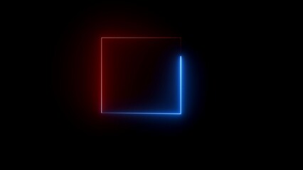 Glowing neon frame on background.