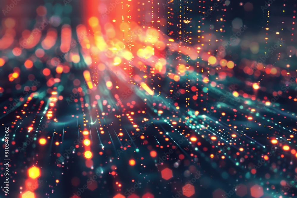 Aufkleber a futuristic digital landscape with glowing circuits and data streams symbolizing the cutting-edge t