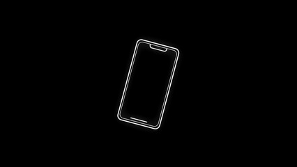 Device rotation sign. Flip the Gadget. Smart phone. Rotate concept, turning concept on black background.