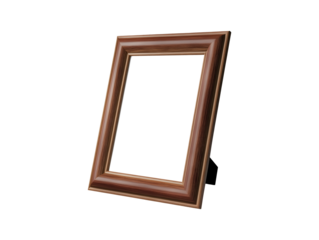 Standing picture frame isolated on transparent or white background