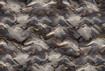Obraz premium An abstract textured pattern featuring layered waves in shades of gray, beige, and gold. The design creates a sense of depth and movement, suitable for backgrounds or wallpapers.