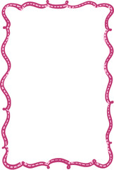 Romantic curly decorative vector frame. Elegant wavy clipart element in hand-drawn style. Isolated decoration in burgundy color. Suitable for wedding