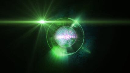 energy sector.Futuristic magical plasma circle  glows in space.
