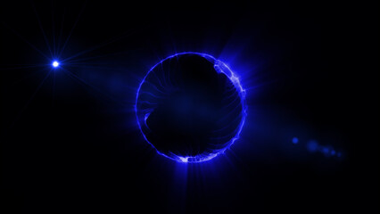 energy sector.Futuristic magical plasma circle  glows in space.
