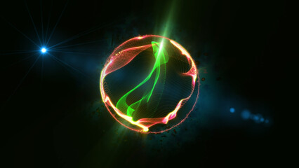 energy sector.Futuristic magical plasma circle  glows in space.
