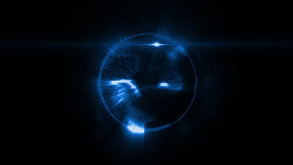 energy sector.Futuristic magical plasma circle  glows in space.
