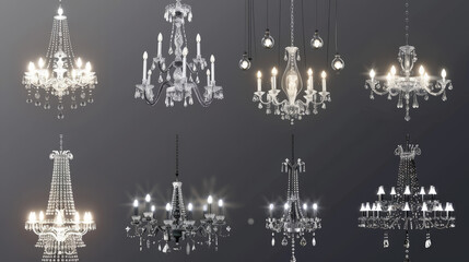 Obraz premium set of chandeliers