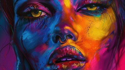 Vibrant woman portrait with bold colors