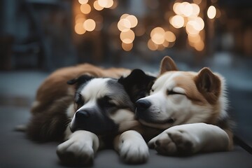 dogs sleeping three litter group friends together adorable sleepy asleep dog bulldog animal cute down english back bull sweet up playful humor breed isolated upside mammal isolation laying playing