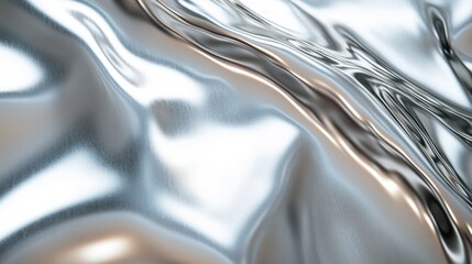 Close-up of a silver metal texture with a smooth, reflective surface, perfect for industrial design concepts.