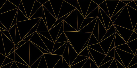 Abstract beautiful perfect random golden lines background. abstract gray lines with black background creative geometric triangle shape. perfect random abstract line background. Vector illustration