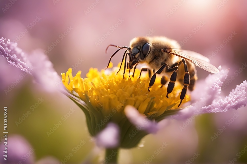 Poster bee on a flower