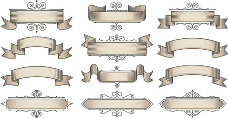 Vintage horizontal banners