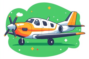 Cartoon Illustration of a Small Airplane