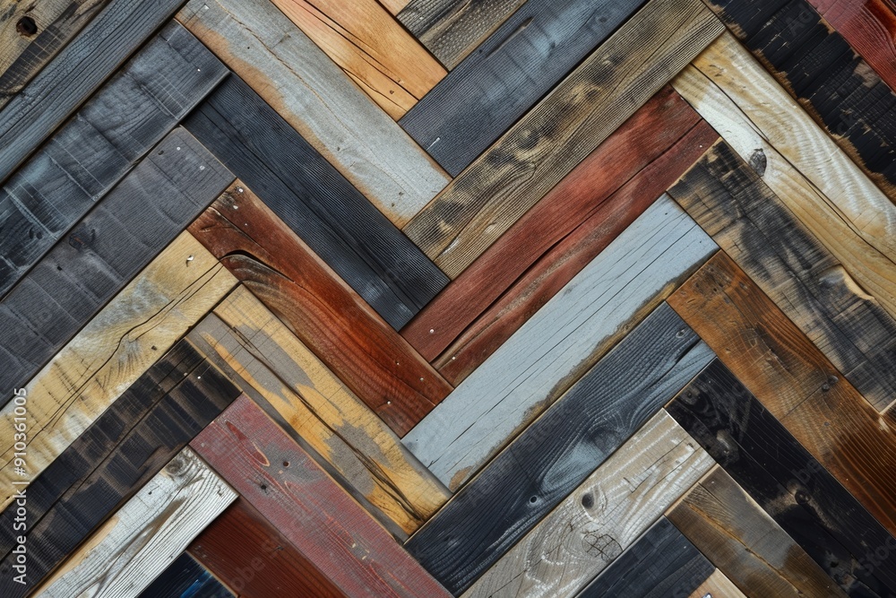 Poster herringbone pattern tile in shades of gray, creating a modern and stylish look for any space, a fram