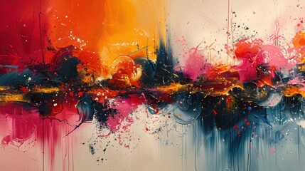 Fototapeta premium Abstract Painting with Bold Colors