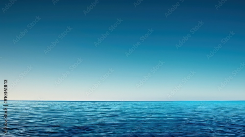 Poster a smooth gradient abstract wallpaper transitioning from deep ocean blue at the bottom to a light sky