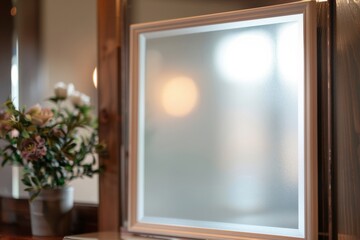 A frame with a frosted glass border for a soft, elegant look , AI generated