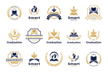 Set of university school badge logo design