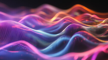 Fototapeta premium Abstract digital background electromagnetic wave background Innovation digital wave background information technology background The background is the background. gradient wave digital wave banner