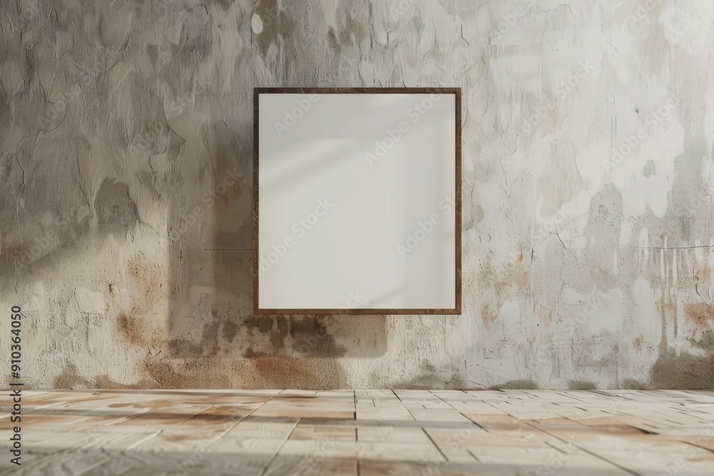 Poster a frame with a floating effect, appearing to hover off the wall, ai generated