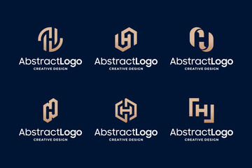 Abstract letter H logo design inspiration