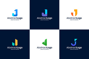 Letter J logo design with colorful theme