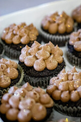 Chocolate cupcakes with gold