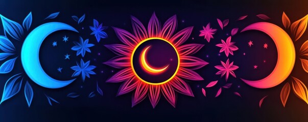 Mandala with Stars and Crescent Stars and crescents in the mandala