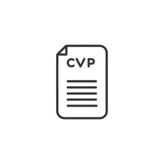 Fototapeta premium Line Art Icon of a Document Labeled CVP