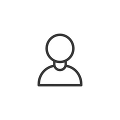 Line Art Icon of a Persons Head and Shoulders