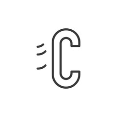 Fototapeta premium Line Art Icon of a Phone Receiver with Signal Bars