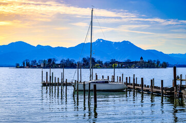jetty at the chiemsee lake