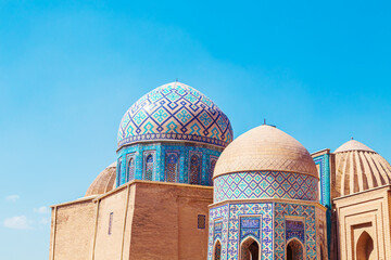 The domes of the Shahi-Zinda mausoleums.