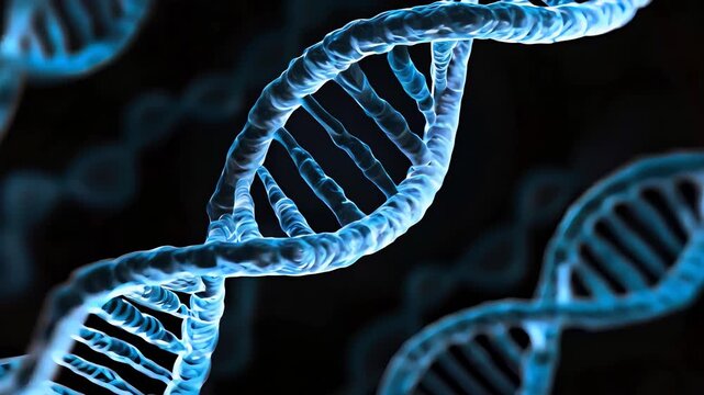 Close-Up of the DNA Double Helix Focusing on the Intricate Structure of Genetic Material