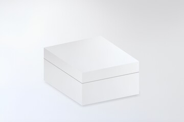 Naklejka premium box mockup square white background