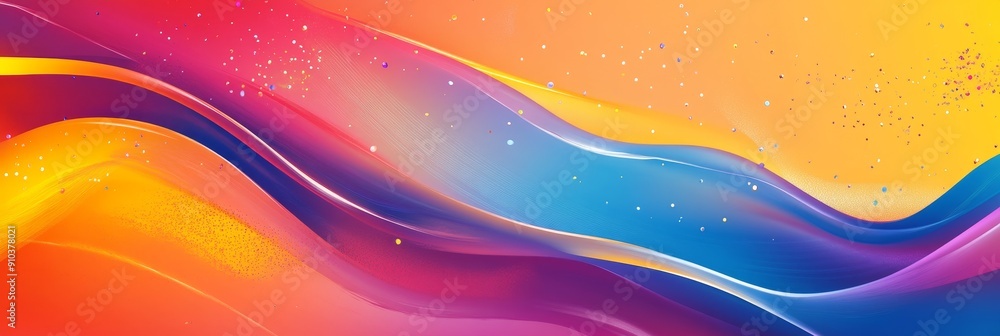 Aufkleber abstract colorful waves background - abstract background with vibrant colorful waves symbolizing ene