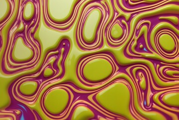 Fototapeta premium Marble abstract background. Mesh liquid surface digital illustration. Tasty creamy texture with violet paint drips. Natural marble stone pattern. Abstract color mixture for wallpaper or card template 