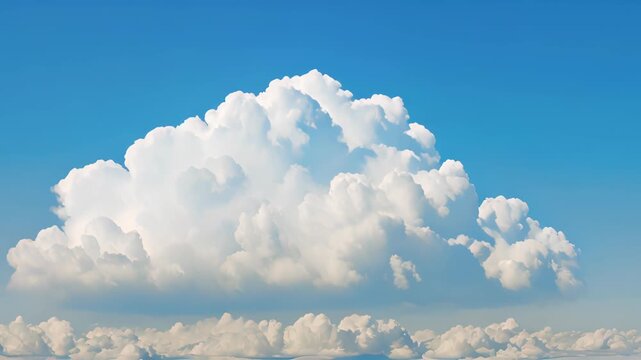 Single white cloud alone in the blue sky