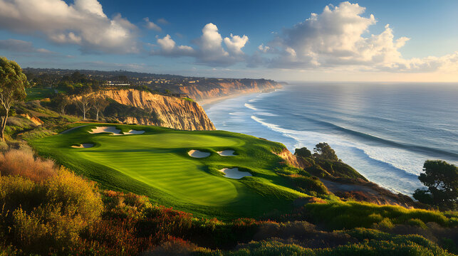 Exclusive Golf Course Experience at Torrey Pines, Stunning Panoramic Views of the Pacific Ocean in La Jolla, California