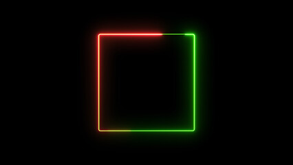 Fototapeta premium Abstract glowing blue neon light rectangle frame icon background illustration.