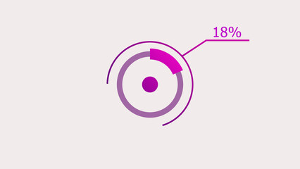 18% circle loading icon Infographics background illustration.