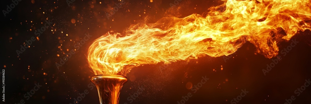Aufkleber flaming torch - symbol of passion and inspiration - a close-up image of a flaming torch, symbolizing