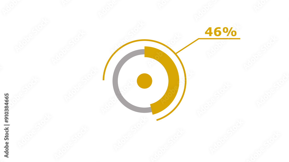 Wall mural 46% circle loading icon diagrams infographics background. abstract storage pie chart background illu