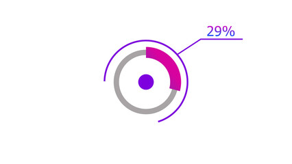 29% circle loading icon diagrams Infographics background. Abstract storage pie chart background illustration.