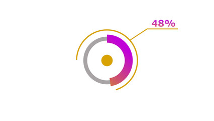 48% circle loading icon diagrams Infographics background. Abstract storage pie chart background illustration.